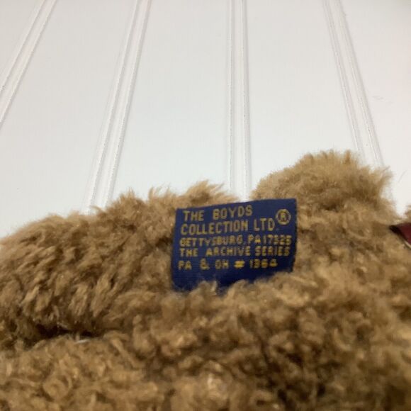 BOYDS COLLECTION Teddy Bear Named Felicity in Red Velvet Stocking by Boyd's - Picture 7 of 9